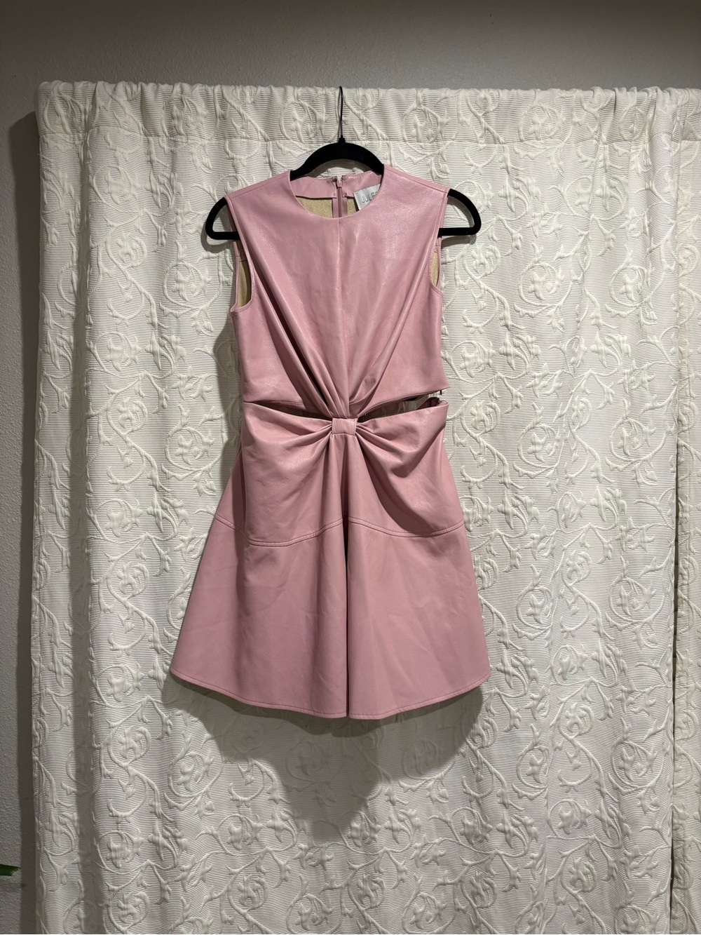 Sleeveless Pink Knot-Front Mini Dress
